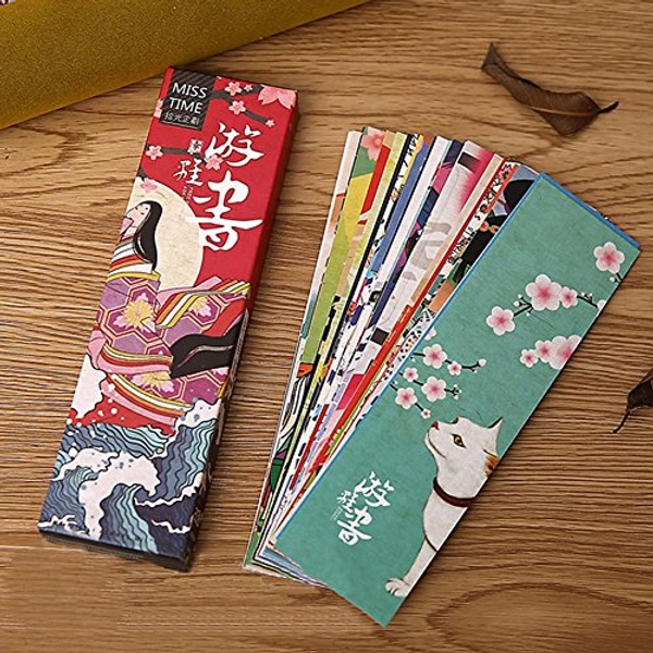 Loghot Colorful Japanese Style Paper Bookmark for Women Men Girls Boys Kids Teens