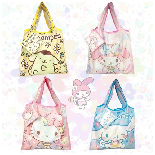3.88US $ 20% OFF|Kawaii Cartoon Printed Folding Shopping Bag My Melody Ktcat Cinnamoroll Purin Dog Anime Figures Portable Eco Bag Mommy Bag Gift - Action Figures - AliExpress