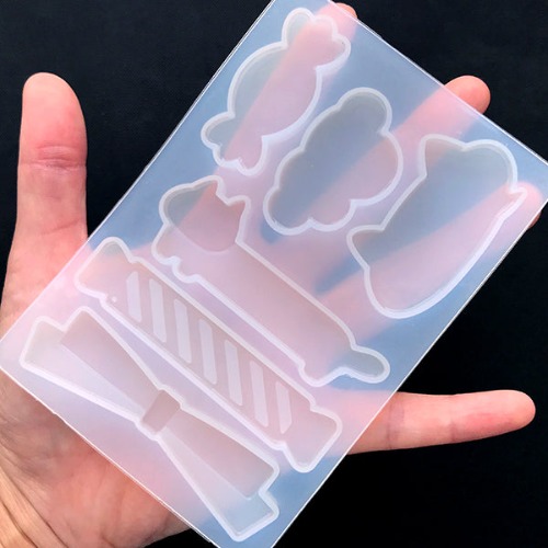 Kawaii Candy Ribbon Cloud Cat Silicone Mold (6 Cavity) | Toddler Hair Jewelry DIY | Clear Mould for UV Resin | Epoxy Resin Craft Supplies | Default Title