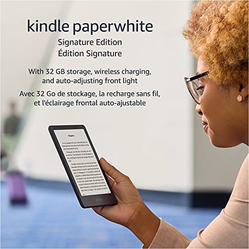 Kindle Paperwhite Signature Edition (32 GB) – With a 6.8" display, wireless charging, and auto-adjusting front light + 3 Months Free Kindle Unlimited (with auto-renewal) - With 3 months free Kindle Unlimited