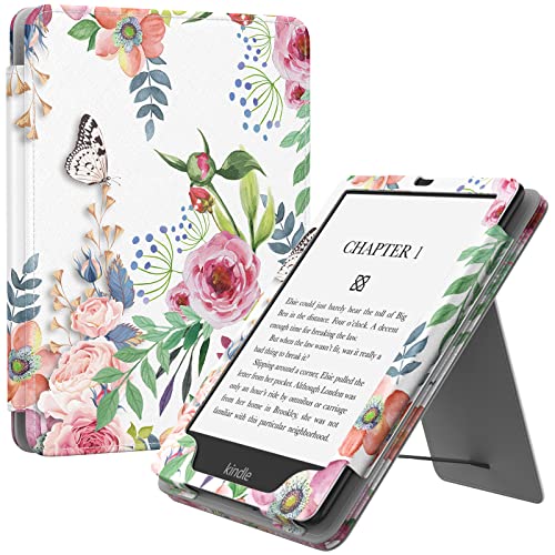 MoKo Case for 6.8" Kindle Paperwhite (11th Generation-2021) and Kindle Paperwhite Signature Edition, Slim PU Shell Cover Case with Auto-Wake/Sleep for Kindle Paperwhite 2021 E-Reader, Fragrant Flowers - Fragrant Flowers