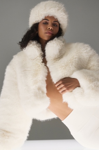 Opulent Faux Fur Cropped Jacket - Ivory | Ivory / S