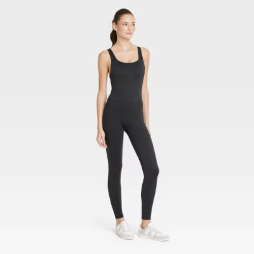 Women's Square Neck Seamless Active Bodysuit - All In Motion™ Black XS