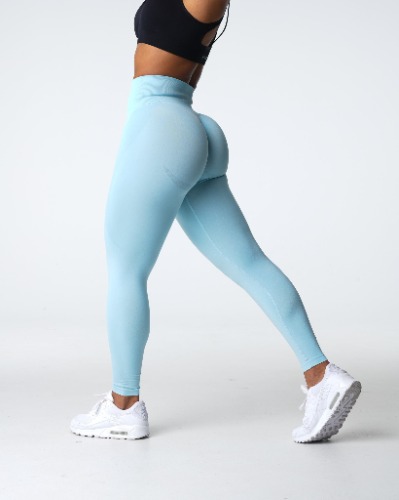 Pastel Blue Contour Seamless Leggings | S