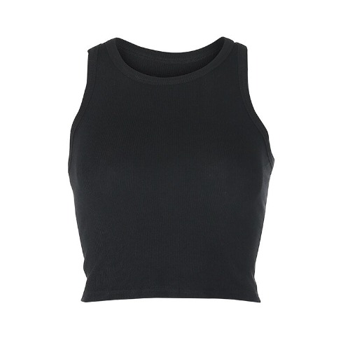 Ribbed Bodycon Tank - Jet Black / M