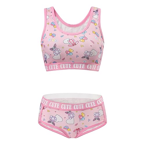 LittleForBig Women Cotton Camisole and Panties Sports Loungewear Usagi Cute & Cozy Bralette Set - XXL - Pink