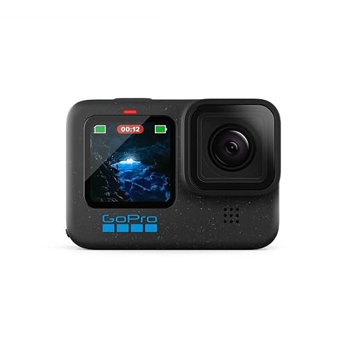 GoPro HERO12 Black - Waterproof Action Camera with 5.3K60 Ultra HD Video, 27MP Photos, HDR, 1/1.9" Image Sensor, Live Streaming, Webcam, Stabilization - H12 Black