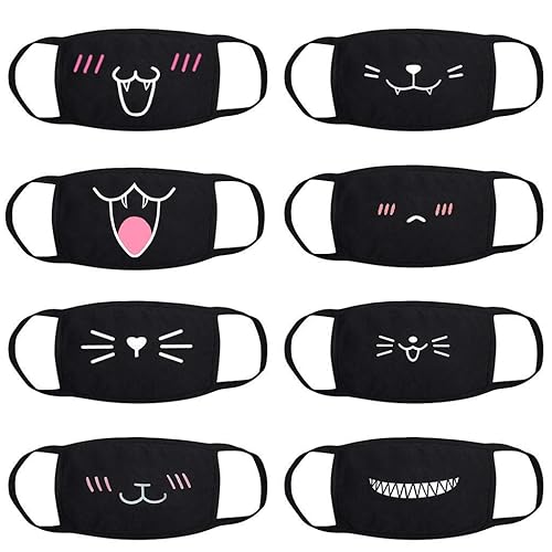 XCSSKG Cartoon Sweet Cat Pattern Mouth Face Protection Cotton Dust-proof Fashionable Cute Reusable Washable
