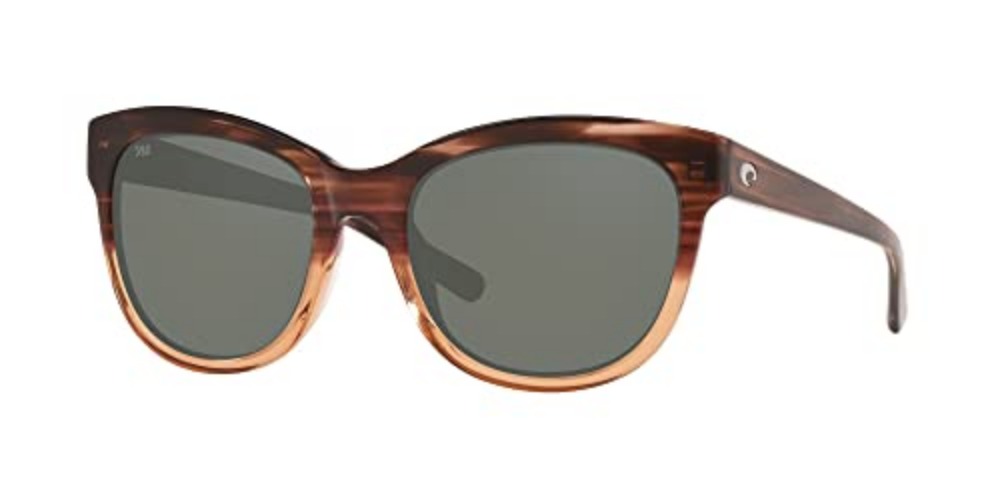 Costa Del Mar Women's Bimini Square Sunglasses - Shiny Sunset/Grey Polarized-580g - 54 Millimeters