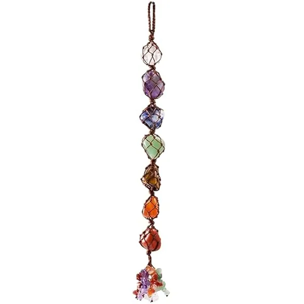 Top Plaza Car Decor Chakra Hanging Decoration Gemstones Healing Crystals Home Indoor Hanging Ornament for Good Luck,Yoga Meditation, Protection (7 Chakra) - 7 Chakra