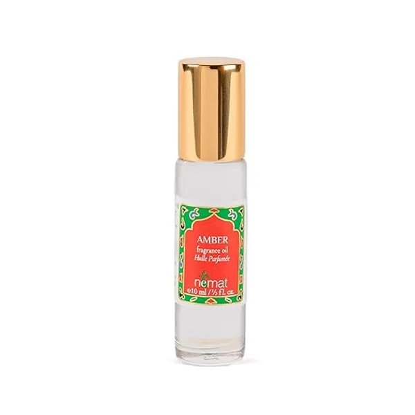 Amber Perfume Oil Roll-On - Alcohol Free Perfumes for Women and Men by Nemat Fragrances, 10 ml / 0.33 fl Oz, Package may vary