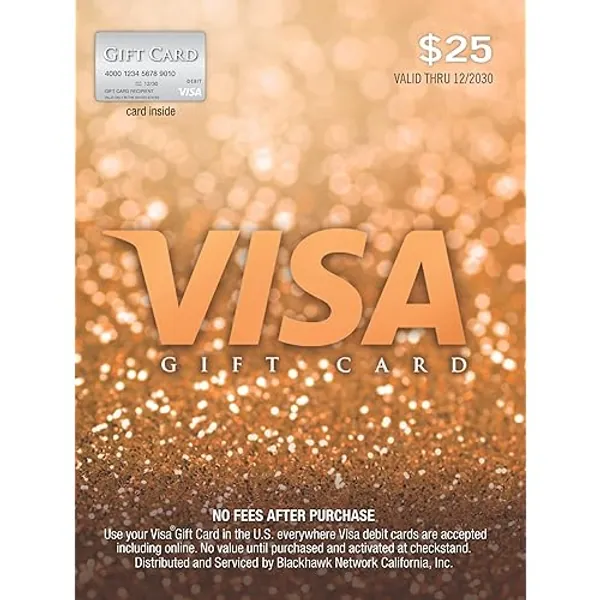 Visa $25 Gift Card (plus $3.95 Purchase Fee)