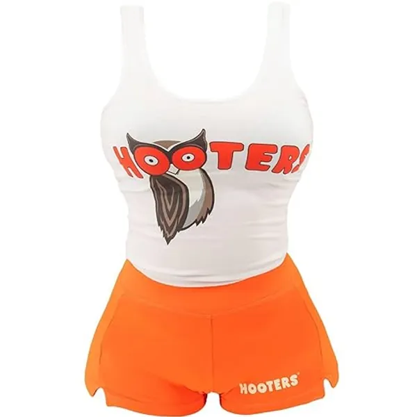 Ripple Junction Hooters Girl Iconic Waitress Outfit Includes Tank Top and Shorts Set Officially Licensed