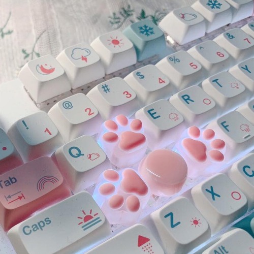 Silicone Translucent Cat Paw Keycap  