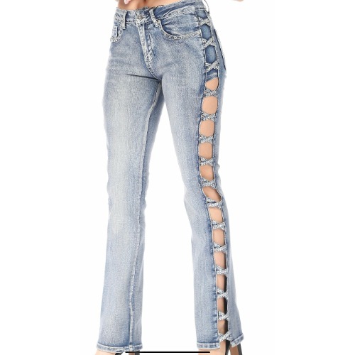 Cross Me I Dare You Platinum Plush Jeans | 1