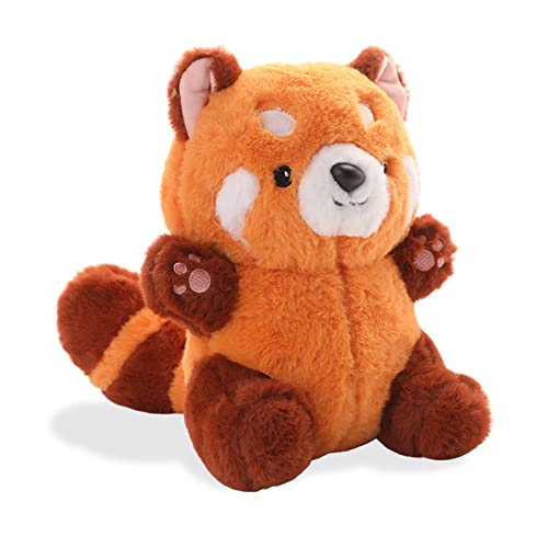 Cute Red Panda Bear Plush Toy, 13.7"/35cm Kawaii Red Panda Stuffed Animal Plush, Red Panda Plush Soft Body Pillow, Panda Doll Great Gift for Adults Kids Birthday Gifts. - Round Eyes - 13.7 Inch
