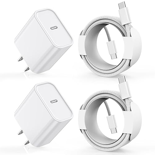 Charger for iPhone 15 Charger,Fast Charger iPhone 15 2Pack Type C Fast Charging Wall Charge Adapter USB C Charger Block 6FT USB-C to C Woven Cable for Apple iPhone 15 Pro Max/15 Plus,iPad Pro/Air/Mini - 6FT