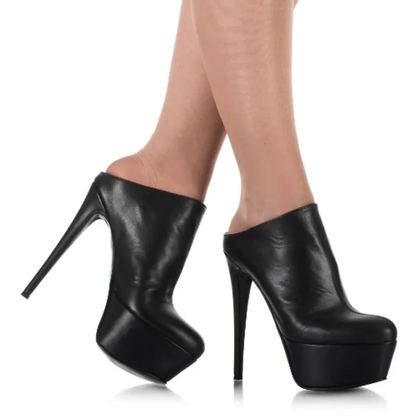 High Heels Leder Pantoletten Plateau | high feelings