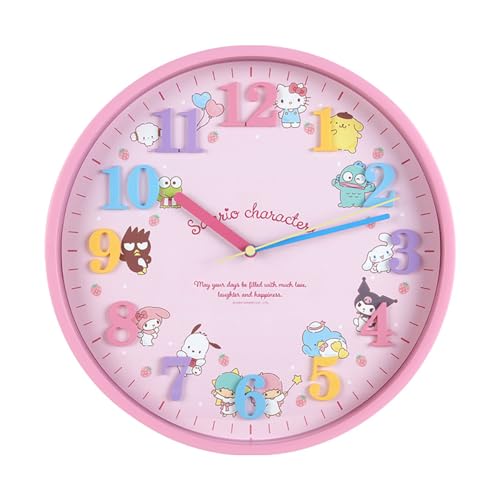 Sanrio Sanrio Characters Wall Clock Wall Clock, 11.6 x 11.6 x 1.8 inches (29.5 x 29.5 x 4.5 cm), Character SANRIO 100781 - Sanrio Characters