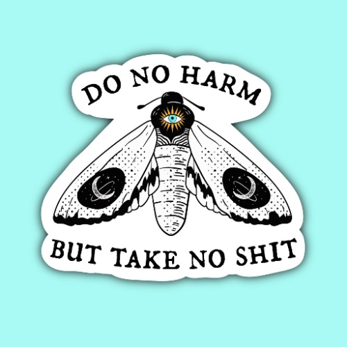 Do No Harm But Take No Shit Witchy Moth Sticker | Default Title