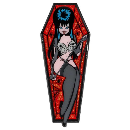 Elvira Spider Coffin Glitter Enamel Pin | Default Title