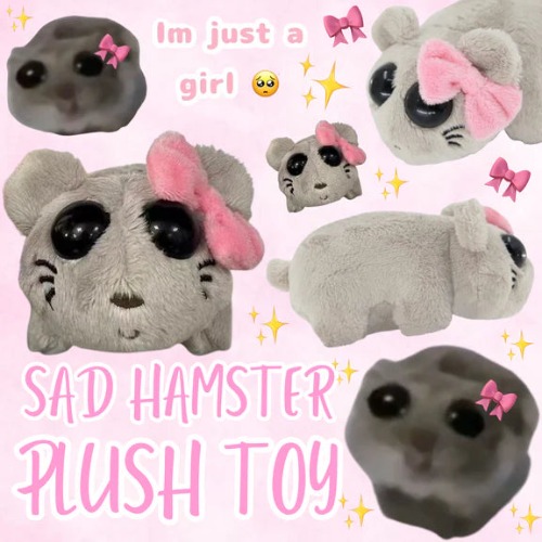 Sad Hamster Hampter Meme Plush With Playing Violin Sound | Default Title