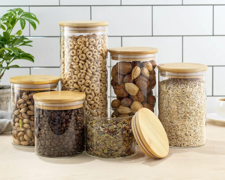 Storage Jars with Airtight Lids, Set of 6