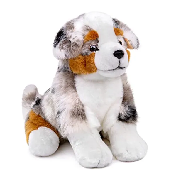 FRANKIEZHOU Australian Shepherd Dog Plush-14inch Realistic Dog,Gift for Mom