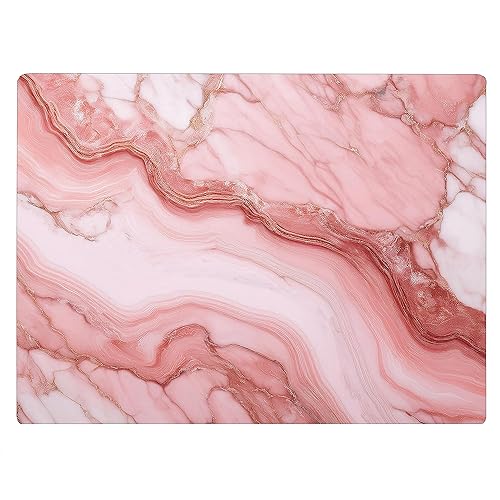 Pink White Marble Kitchen Glass Cutting Board Ocean Decorative Gift Marbled Granite Stone Rock Gift For Her Mom Wife (Pink 4) - Pink 4