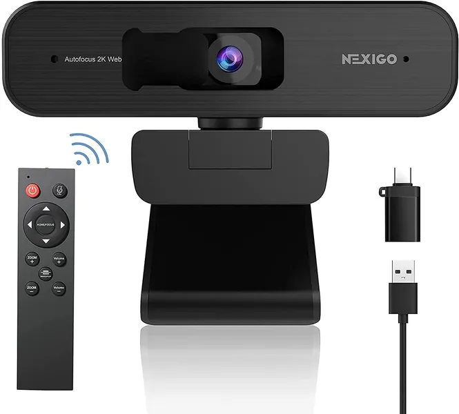 Certificación Zoom, Cámara Web con Zoom NexiGo N940P 2K con Controles Remotos y de Software | Sensor Sony Starvis | 1080P @ 60FPS | Zoom 3X | Micrófono Estéreo Dual, para Zoom/Skype/Teams (Negro)