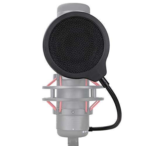 QuadCast Mic Pop Filter Mask Shield For HyperX QuadCast Microphone, 4 Inch 3 Layers Windscreen with Flexible 360°Gooseneck Clip by SUNMON - HyperX QuadCast Pop Filter