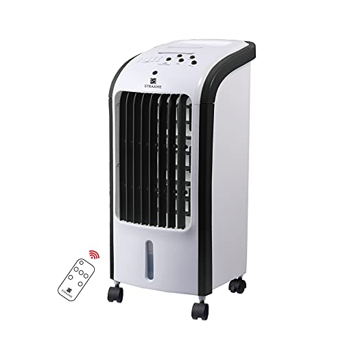 Straame - Portable Air Cooler with Humidifier Function - Air Cooler AC with 2 Ice Pack, 3 Speed Settings & Remote Control - Anti Dust Filter - 7.5 Hour Timer - 180° Oscillating Swing Function - White