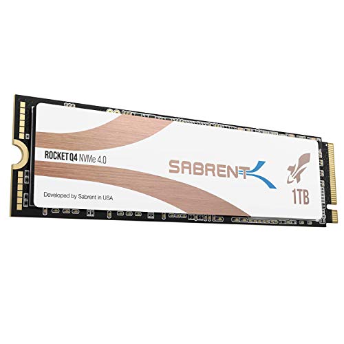 SABRENT M.2 NVMe SSD 1TB Gen 4, Internal Solid State 4700 MB/s Read, PCIe 4.0 2280, M2 Hard Drive High Performance Compatible with PCs, NUCs Laptops, and Desktops (SB-RKTQ4-1TB) - 1TB
