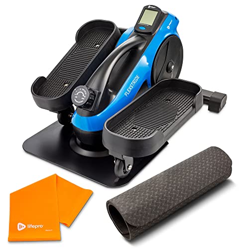 LifePro Under Desk Elliptical Exercise Machine - Pedal Exerciser to Strengthen Muscles & Build Cardiovascular Fitness - Under Desk Bike Exercise Equipment with LCD Monitor for Leg Recovery and Therapy - Flexstride Plus