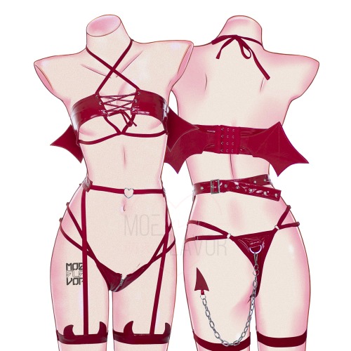 Hell Rider Succubus Lingerie - Red / L/XL
