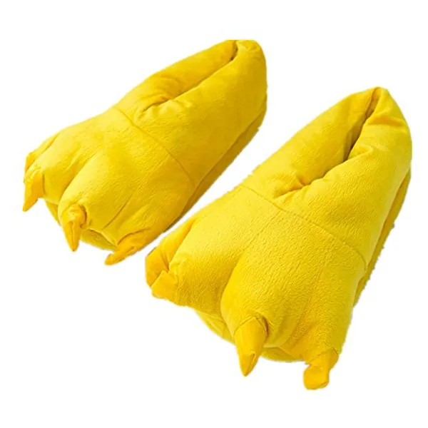 MizHome Unisex Soft Paw Claw Home Slippers Animal Costume Shoes - Medium - Yellow