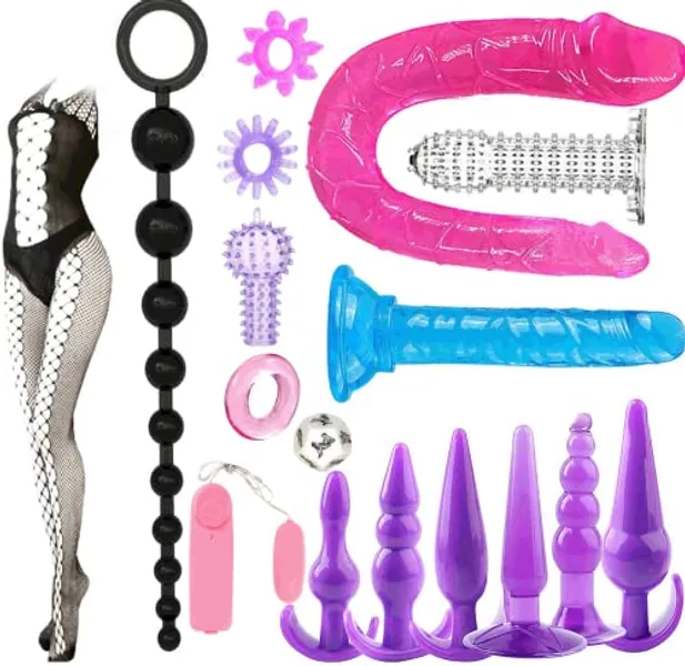 17 in 1 Anal Plug Set Pleasure Plug Toy for Women Men Butt Plugs Stick Beginner Training Kit Anales Beads