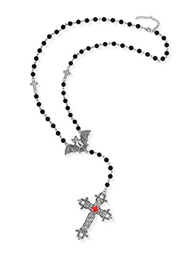 Sacina Gothic Rosary Necklace, Long Bead Rosary Necklace, Goth Necklace, Gothic Necklace, Grunge Necklace, Halloween Christmas New Year Jewelry Gift For Women - 8