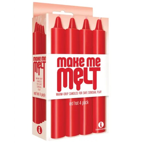 The 9's Make Me Melt Sensual Warm Drip Candles - Red Hot Pack of 4