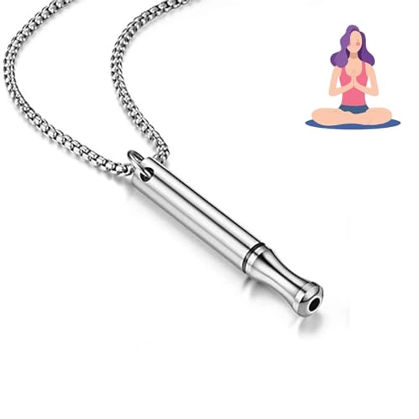 Anxiety Relief Necklace,Anapana Breathing Necklace,Calms For Anxiety,Durable Stainless Steel Necklace,Meditation Practice Relaxation Gifts For Women