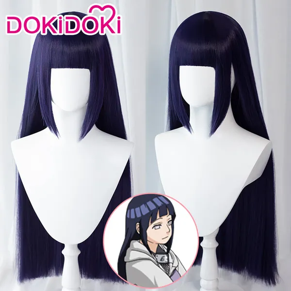 【Ready For Ship】DokiDoki Anime NARUTO Cosplay Hyūga Hinata Wig Women Purple Hair