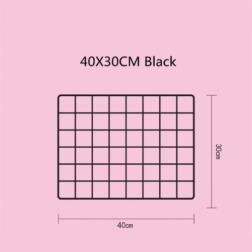 Wall Decoration Metal Grid For Bedroom Postcards Photos & Storage or Organization - 30x40cm Black