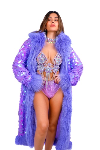 FULL OUTFIT- Fuzzy Lavender Lotus Disco (4 pcs) | Medium