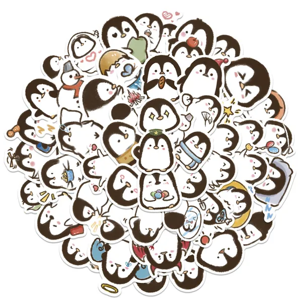 50PCS Penguin Stickers Cute Animal Laptop Decal Waterproof Sticker Set