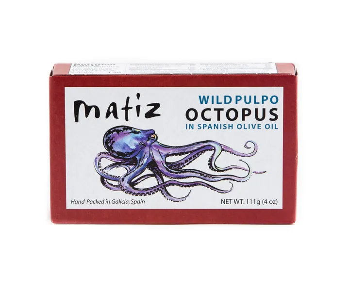 Matiz Pulpo Wild-Caught Pulpo Spanish Octopus in Olive Oil 4.0 Oz - 4 Ounce (Pack of 1)