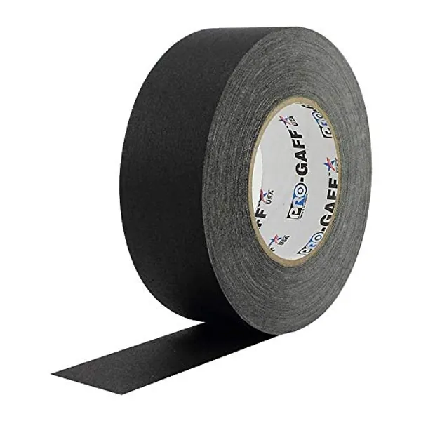 Pro Gaff / Gaffers Tape .5, 1, 2, 3, & 4 Inch Widths X Variable Lengths, 2 Inch, Black - Black 2 inch wide