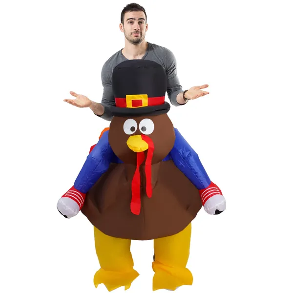 Inflatable Halloween Costumes for Adult, Inflatable Turkey Costume -Thanksgiving Party Funny Costumes-Blow up Costumes for Men，Thanksgiving Costume - 
