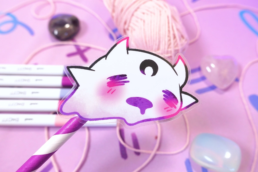 Sleepy Ghost friend Kawaii Clear transparent Vinyl clear Sticker