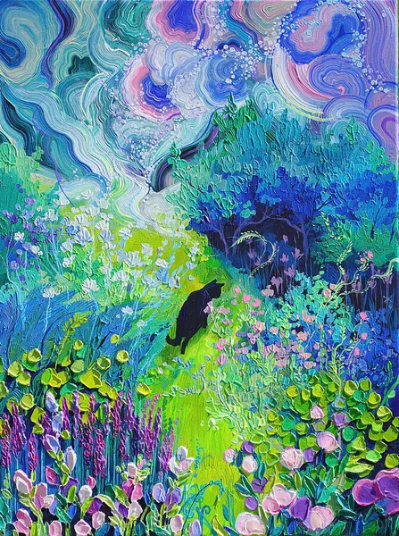 Cat in the Garden by Anastasia Trusova