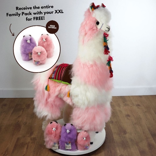 XXL Alpaca Toy - Stuffed Animal - Life-size (120cm) | Cotton Candy Cloud